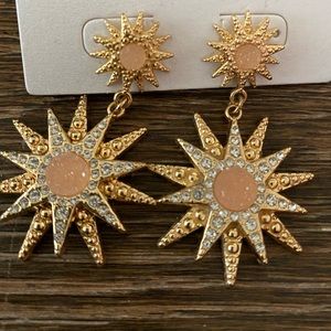 Peach and gold earrings